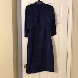 Mid length women’s dressy dress and jacket